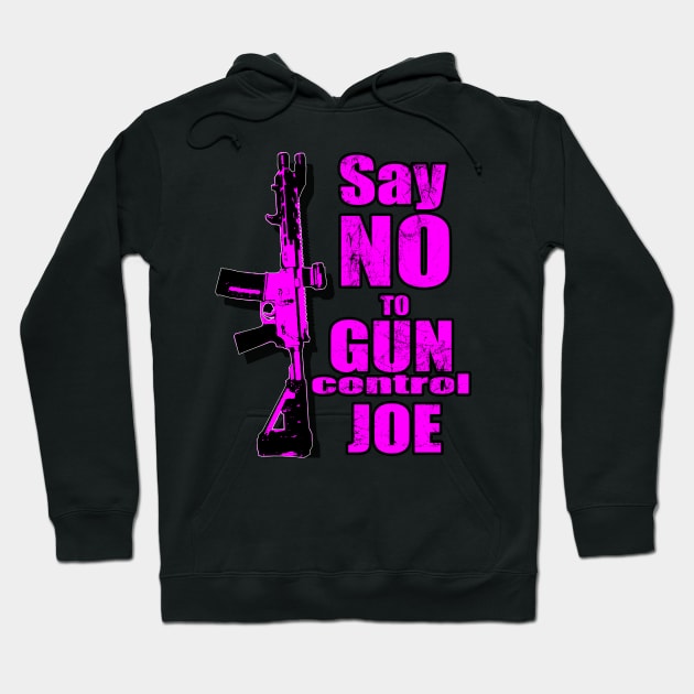 2024 Election Pink Say No To Gun Control Joe Hoodie by Black Ice Design